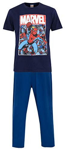 Marvel Herren Spiderman Schlafanzug Blau Large