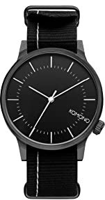 KOMONO Winston Regal NATO Black Japanische Analoge Quarzuhr für Herren mit Nylonband