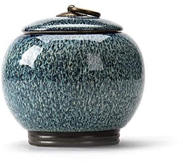 Ceramic Tea Jar Vintage Chinese Style Storage Jars Tea Tins Cans Canister Traditional Tea Caddy Sealed Lids Home Kitchen Dining Decoration (Blue)