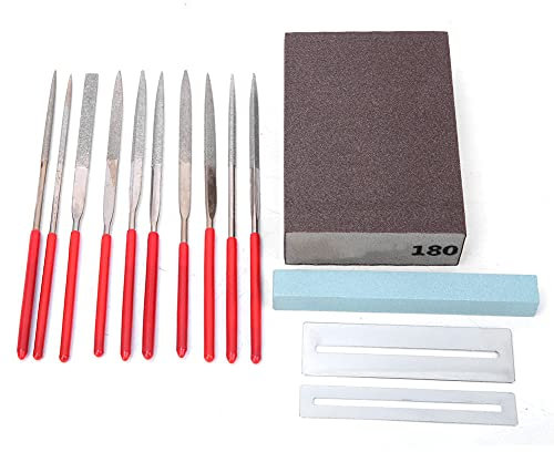 Alomejor Gitarren Reparatur Werkzeug Kit, 14-Teiliges Werkzeug zum Reinigen, Reparieren, Justieren, Prüfen von Akustischen Elektrischen Konzertgitarren
