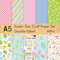 FEPITO 60 Stück Ostern dekoratives Papier Set A5 Größe Bastelpapier für Ostern Karte Herstellung Scrapbook Dekoration, Doppelseite 10 Muster