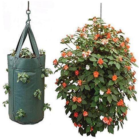 Muddy Hands 2 x Fabric Hanging Planter Grow Bag Plant Pouch Tube Tomato Herb Flower Strawberry