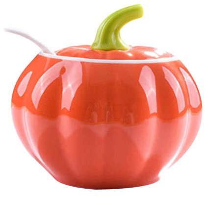 Cabilock 1 Jeu Shaker à Épices En Céramique Citrouille Pot à Thé En Céramique Conteneur De Stockage De Poivre Stockage Des Aliments En Vrac Pot Unique Réservoir De Stockage Nourriture
