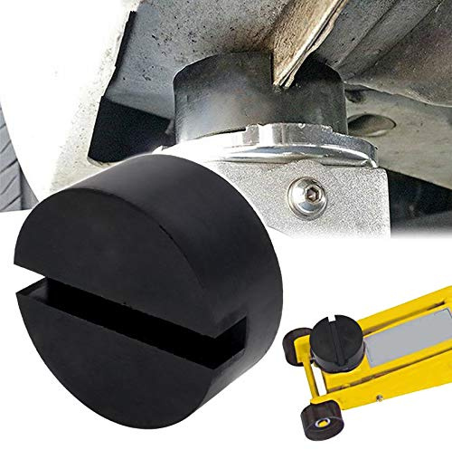 Universal Rubber Jack Pad Support Pinch Weld Slotted Floor Frame Rail Adapter Car Removal Repair Tool For VW KIA Ford Renault, Black, 1Pc