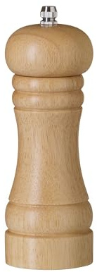 HENDI Pfeffermühle, Pfefferstreuer, mit Edelstahl-Mahlwerk, einstellbar, 57x(H)165mm, Holz hell