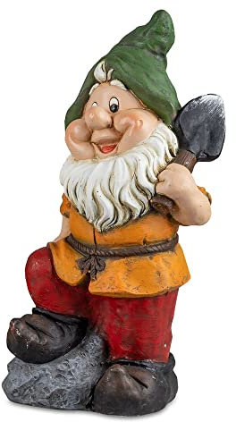formano Zwerg, 40 cm, handbemalt, Mehrfarbig, grüne Mütze, rote Hose