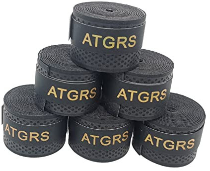 ATGRS Griffband für Tennis- und Badminton-Schläger, rutschfest, saugfähig, 6 Stück (6pcs Black)