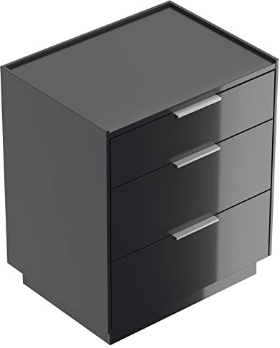 emotion Nachttisch Tamilis 60cm, 3 Softeinzüge lackiert Grafit Hgl für Boxspringbett