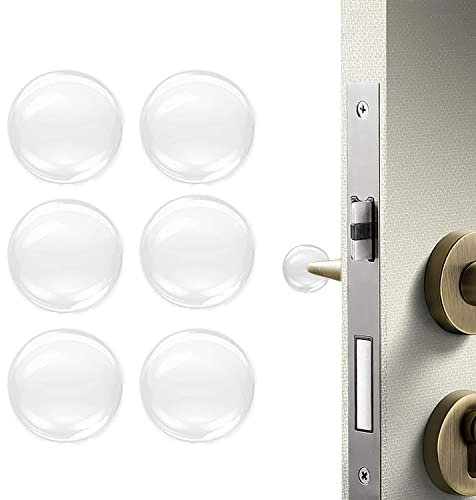 Diyxisk 12 Pcs Clear Rubber Door Stop Protector, Wall Protector, Door Handle Silent Wall Protector, Wall Protector for Home, Office, Door Handle (Round)