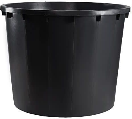 BAUER Bottich 500 L, Rund, Grau, Ø 104,5 (Oben) x 81,5 cm; Regentonne, Regenwassertonne, Regenwassertank, Mörtelwanne, Maurerkübel, Pflanzkübel für Garten und Baustelle