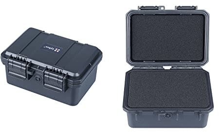 Lykus HC-1420 Mini Hard Case Dry Box with Foam Insert, Interior Size 14x9x6.8 cm, IP66 Splash-Proof, Suitable for Cellphones, Tools, Small Devices and More