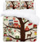 Weihnachtliche Eule Winter Bettwäsche Doppelbett Bettwäsche Set - Weiche Mikrofaser Bettbezug mit Kissenbezügen - Bettwäsche Bettbezug Set