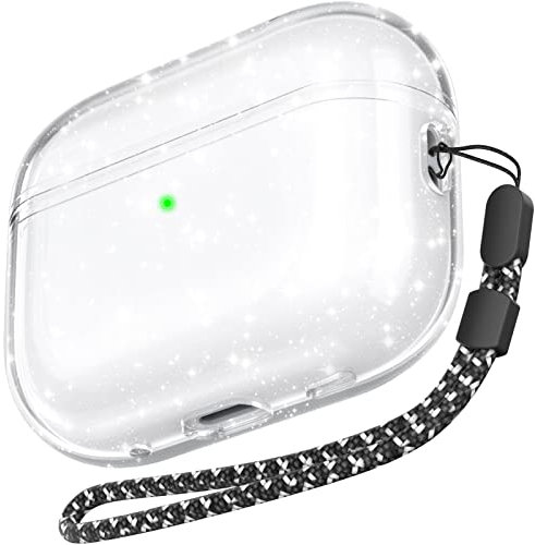 AHASTYLE Transparent Hülle für Airpods Pro 2 Schutzhülle und Haut Case für AirPods Pro [Unterstützung USB-C] [Kabelloses Laden] Kompatibel mit Airpods Pro 2. Generation (Funkeln)
