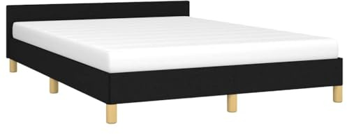 vidaXL Cadre de lit sans Matelas Noir 140x190 cm Tissu