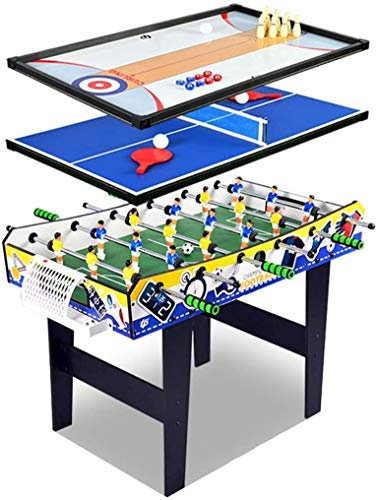 FBITE Multifunktionaler 4 in 1 Steady Combo Spieltisch, Black Eight Billardtisch, Air Puck Table Eishockeytisch Multifunktionaler Haushalt Vier in einem Pool