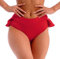ROSVAJFY Damen Pole Dance Shorts Hoher Taille Rüschen Yoga Shorts, Mini Hotpants Activewear Rave Booty Short Sexy Rock Short Sweatpants für Joggen Fitnessstudio Workout (Rot)