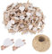 Lot de 100 Mini Pinces à Linge en Bois Blanches en Forme de cœur, Multicolores, 3 cm