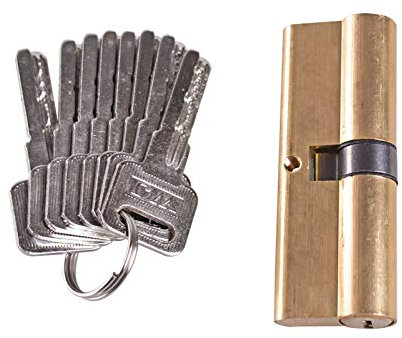 LEFAH Schließzylinder Daumen drehen Euro-Profilzylinder Zylinderschloss Messing Satin Nickel Finish 85mm Mit 8 Tasten