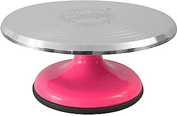 Sallys Drehbare Profi Tortenplatte Magenta – Leichtgängige Drehfunktion für müheloses Dekorieren und Präsentieren von Torten, Tortenständer, Tortenzubehör, Etagere