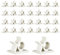 Viaky 30 PCS White Cable Clips, Self-Adhesive Cable Organisers, 4 Adjustable Sticky Cable Tidy Clips Wire Management Cable Holder for Car, Homes, Offices, Under Desk, Stage