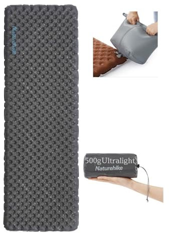 Naturehike Camping-Matratze, R-Wert 3,2/8,8 cm, für Erwachsene, zusammenklappbar, 0,4 kg, leichtes Wandern, Angeln, Reisen, SGS-Zertifiziert (R3.5-Black, Square-Small)