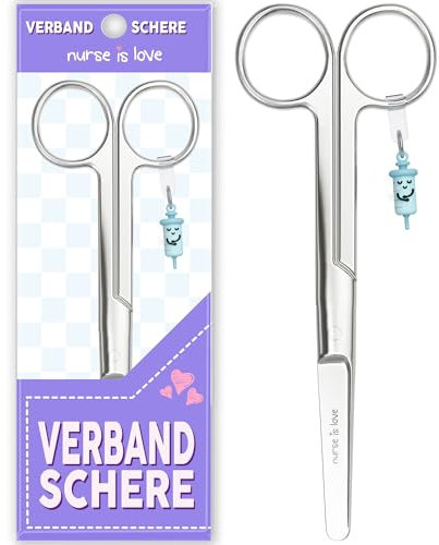 Nurse is Love Mayo Ciseaux infirmiere, ciseaux infirmier bout rond | infirmiere accessoires avec motifs uniques à pansement compressif | lames aiguisées inox | idéal trousse de secours