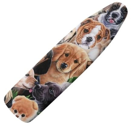 Jeiento Cute Dogs Ironing Board Cover 15x54 Polyester Ironing Covers Stain Resistant Ironing Board Covers Protective Cover Scorch Resistant Iron Pad Covers