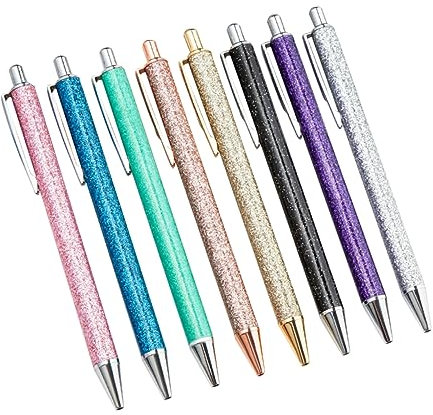 MAGICLULU 8stücke Kreative Metall Kugelschreiber Klickmechanik Ergonomisch Farben Roségold Für Büro Schule Und Zuhause