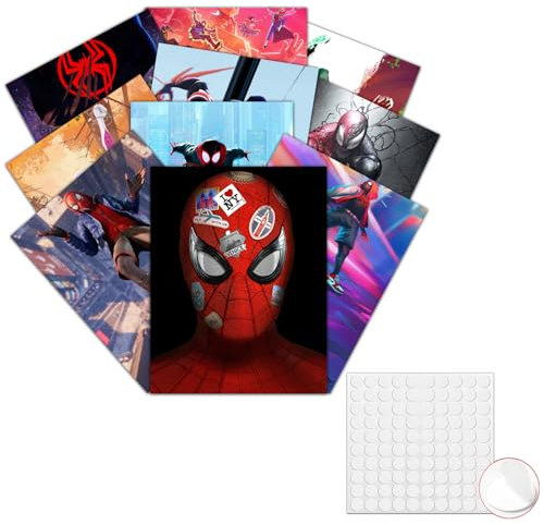 GTOTd Cartoon Spider Wall Poster 12 Stück mit Wand-Collage Kit 36 x 28cm (14.1 x 11.4) Gifts Merch Held Ungerahmte Version HD Poster für Wohnzimmer Schlafzimmer Club Wand Kunst Dekor