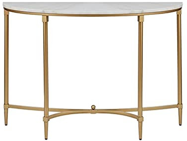 Konsolentisch, Marmor, Halbrunder Eingangstisch, schmiedeeiserner Flur, schmaler Tisch, moderner Wandtisch, Sofa-Rückenschrank