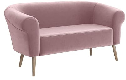 MEBLINI Mini Sofa 2-Sitzer für Wohnzimmer - Mini Lounge für Zwei Personen - Küchensofa - Sofa Klein - Emilia - 2 - Rosa Samt