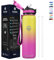 Grsta Gourde, Gourde Isotherme 1l, Gourde avec Paille sans BPA, Gourde Inox, Double Paroi Isolante, Gourde Reutilisable, Facile à Nettoyer, Bouteille pour École, Bureau, Outdoor, Sport