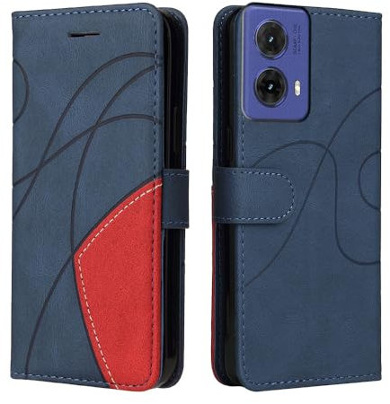 XINNI Cover Protettiva per Motorola Moto G85 5G Case, retrò Cellulare Custodia Libro Antiurto in Flip Pelle PU/TPU, Portafoglio Flip Magnetica, Blu