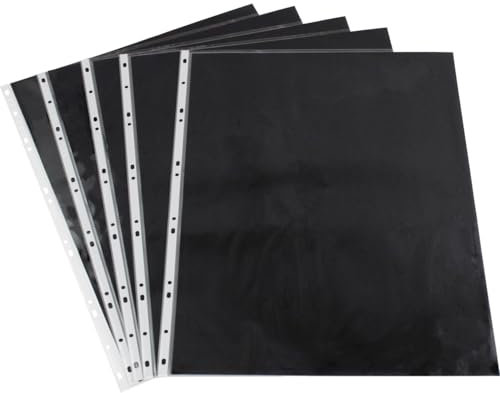 EXXO by HFP A2 Dokumentenhülle, Schwarz, PP-Kunststoff 80 my, 600 x 450 mm, 5 Stück
