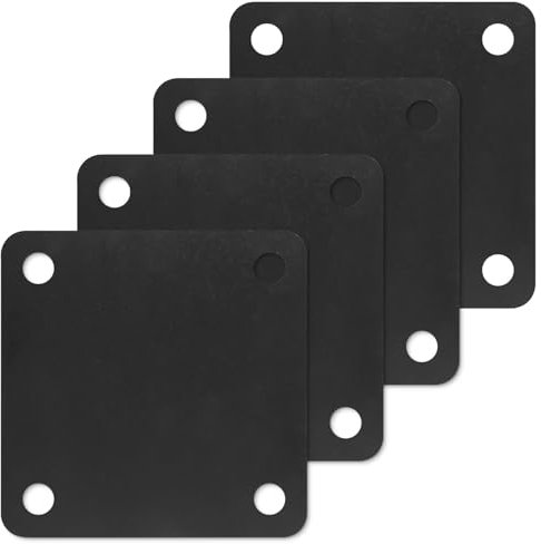 Rocaris 4 Pcs 5 X 5 X 1/4 Inch A36 Steel Plate Hot Rolled, Steel Base Plate with 4 Holes Metal Square Plate for Construction Boards, Structure Support, Welding Square and Industrial