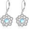 ONEFINITY Lotus Ohrringe 925 Sterling Silber Mondstein Lotus Ohrringe Lotusschmuck für Frauen