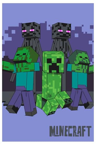 Jerry Fabrics Mincecraft Fleecedecke Tagesdecke Creeper Zombie Enderman 100 x 150 cm 100% Polyester