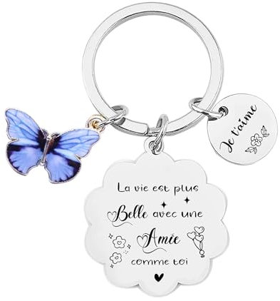 FGHJK Cadeau Meilleure Amie Porte Clef Meilleure Amie Cadeau Amie Anniversaire Cadeau Noël Amie Porte-clés Amitié Cadeau Amitié Cadeau de fin d'études universitaires (3)