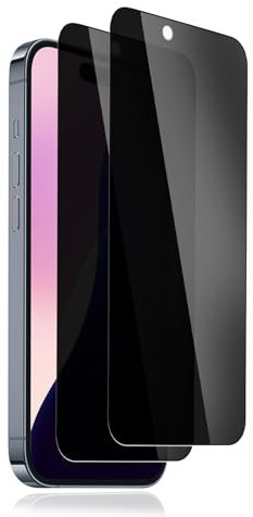 Carantee Sichtschutz für Panzerglas für iPhone 15/15 Pro Schutzglas Matt, 2 Stück Anti Spy Blickschutz für iPhone 15 Pro Folie, Ultra-HD Privacy Blendschutz Anti-Spähen Displayschutzfolie Privatsphäre