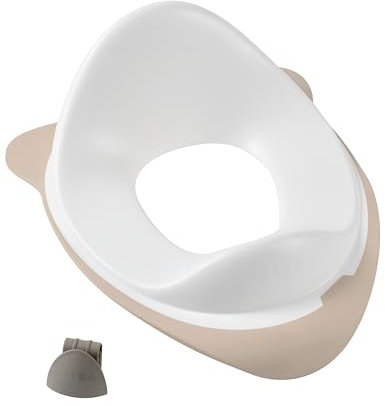 BÉABA, Réducteur de Toilette, Rehausseur WC Enfant Siège de Toilette avec crochet de fixation, Conception Antidérapants ergonomique, Facile d'entretien, Terre d'argile