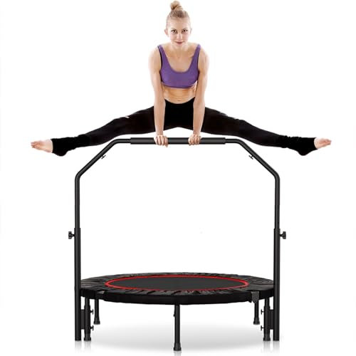 Rebounder-Trampolin für Erwachsene, 209 kg, Mini-Trampolin für Erwachsene mit Stange, Übungs-Trampolin für drinnen und draußen, 101,6 cm Fitness-Rebounder