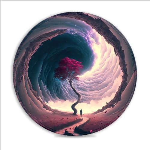 Gaming-Mauspad Cosmic Gateway 30 x 30 cm (11,8 Zoll) Robuste Materialien tragbar in einem frischen modernen Design rutschfeste Gummiunterseite gen?hte Kanten für PC Laptop Mac
