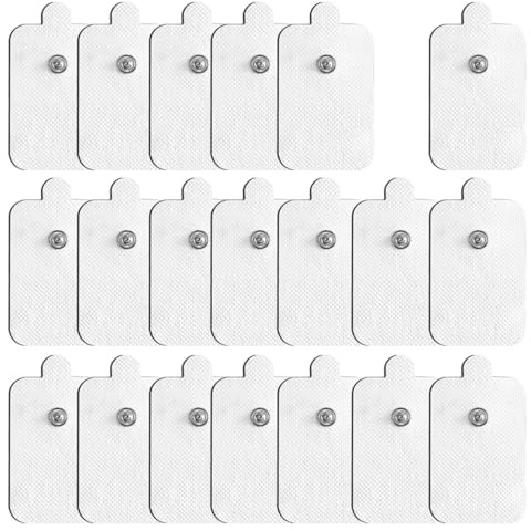 PYEUIFT 20 Pezzi Elektroden-Pads, Elettrodi per Elettrostimolatore, Elektroden Pads Druckknopf, Wiederverwendbar Pads mit verbesserter Selbstklebeleistung und nicht reizendem Design