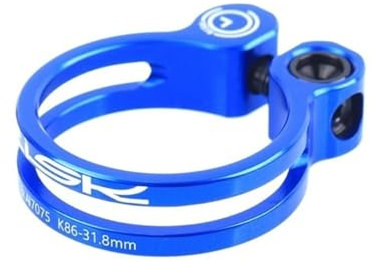 Cycling Seat Clamps 31.8mm 34.9mm Ultralight Bicycle Seat Post Clamp 3 Colors Aluminum Alloy Bike Seatpost Clamps MTB Seat Clamping Clip Seat Post Clamp(31.8mm Blue)