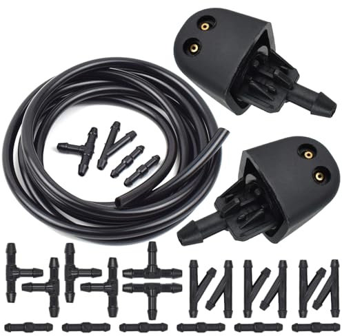 QASULER Frontscheibenwischer-Waschwasserstrahl-Wasserdüsenschlauch 93160047 7700823915, for Renault, Trafic II X83, for Opel, for Vauxhall, Vivaro Primastar Scheibenwaschdüse(with Regulator)