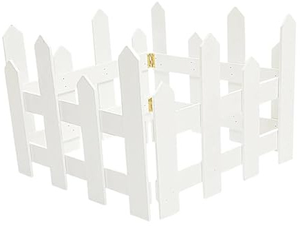 F Fityle Juego de 4 Vallas de Madera para árboles de Navidad, Decoraciones Navideñas, para Fiestas Y Bodas, Blanco