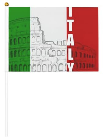 Bandera italiana del Coliseo Romano, bandera de mano, celebración, eventos reales, barbacoas, fiestas, puertos, eventos, decoración de jardín