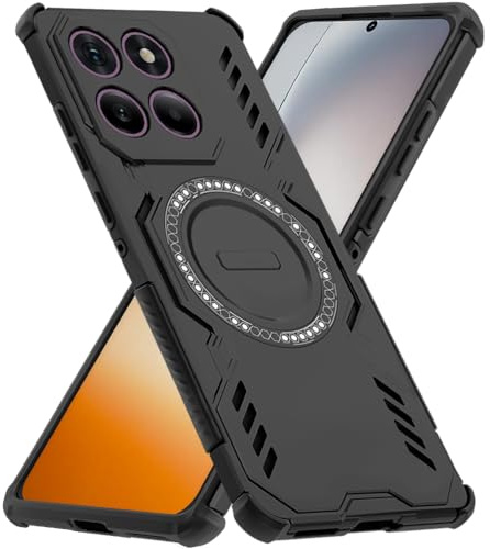 Mkej Funda para Motorola Edge 60 Pro Disipación Funda, Mate Antichoque, Antideslizante, Resistente a rayaduras TPU y PC Carcasa para Motorola Edge 60 Pro magnético Fundas, Negro