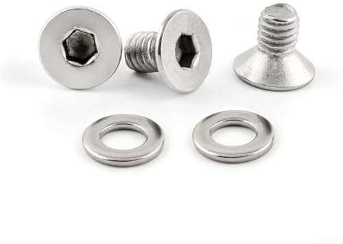 Eawfgtuw Senkkopfschrauben aus Edelstahl, M6 x 10 mm, für Fahrrad, ISCG03 ISCG05 Kettenschutz, 3 Schrauben und 6 Unterlegscheiben im Lieferumfang enthalten