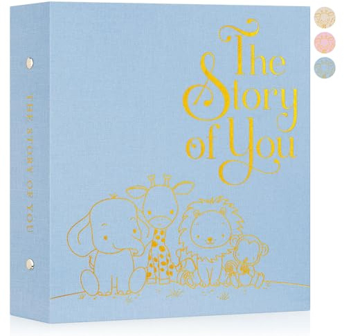 Ywlake Baby Fotoalbum 10x15 600 Fotos, The Story of you Leinen Baby Fotobuch Einsteckalbum Babyalbum Erinnerungsbuch Babybuch für 1. Geburtstag Junge Neugeborenes Kinder Mein Erstes Bebe (Blau)
